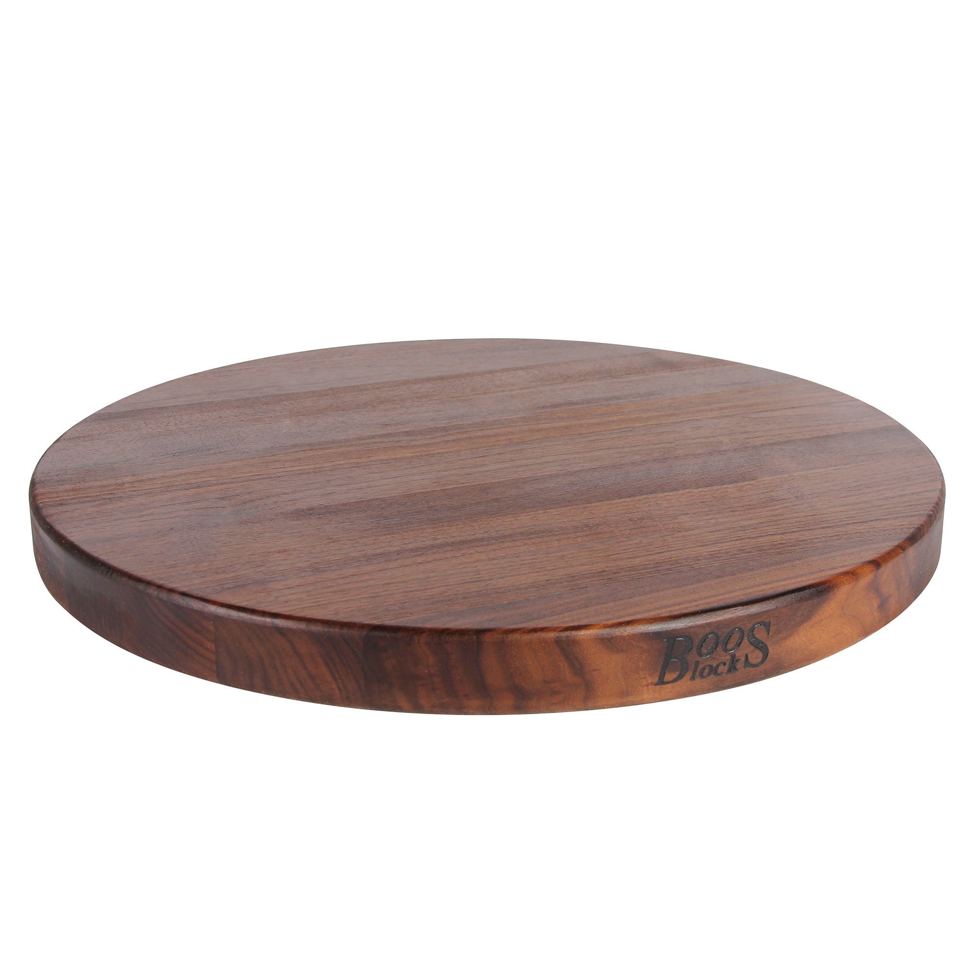 18-Inch Round Walnut Wood Cutting Board with Edge Grain