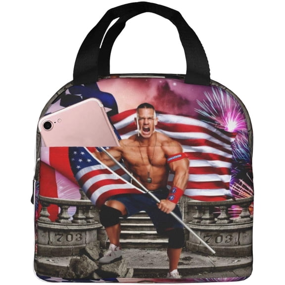 John Boxer Cena Lunch Bag Lunch Box Cooler Bag Portable Thermal Lunch Tote 8.5 L X 5 W X 8 H inches For School Work Camping Travel