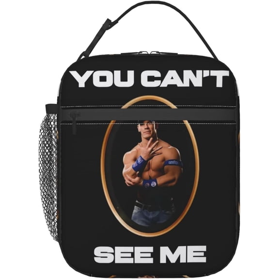 John Boxer Cena Lunch Bag Portable Insulated Lunch Box Large Capacity Tote Bag Zipper Net Pocket 10 L X 4 W X 8 H inches For School Work Camping Travel