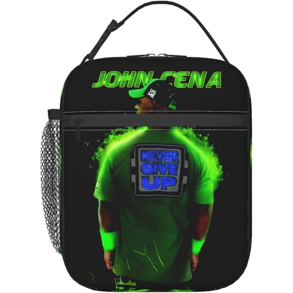 John Boxer Cena Lunch Bag Portable Insulated Lunch Box Large Capacity Tote Bag Zipper Net Pocket 10 L X 4 W X 8 H inches For School Work Camping Travel