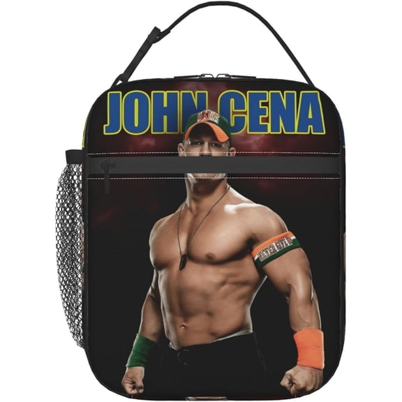 John Boxer Cena Lunch Bag Portable Insulated Lunch Box Large Capacity Tote Bag Zipper Net Pocket 10 L X 4 W X 8 H inches For School Work Camping Travel