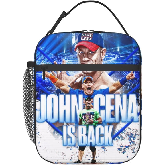 John Boxer Cena Lunch Bag Portable Insulated Lunch Box Large Capacity Tote Bag Zipper Net Pocket 10 L X 4 W X 8 H inches For School Work Camping Travel