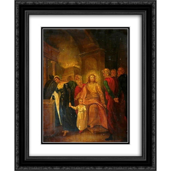 John Bradley 2x Matted 20x24 Black Ornate Framed Art Print 'Justice (Christ and the Elders in the Temple)'