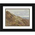 thumbnail image 1 of John Brett 14x11 Black Ornate Wood Framed Double Matted Museum Art Print Titled: Bonchurch Downs (1865), 1 of 5