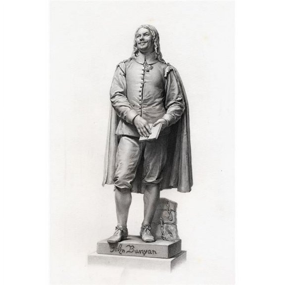 John Bunyan 1628-1688 Author of the Pilgrims Progress Engraved by HBalding From The Statue by JE Boehm C1876 Poster Print, Large - 24 x 36