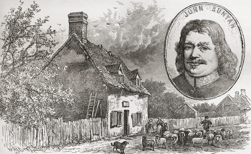 John Bunyans Cottage In Elstow Bedfordshire England Seen In The Late 19Th Century John Bunyan 1628 Canvas Art - Ken Welsh Design Pics (18 x 11)