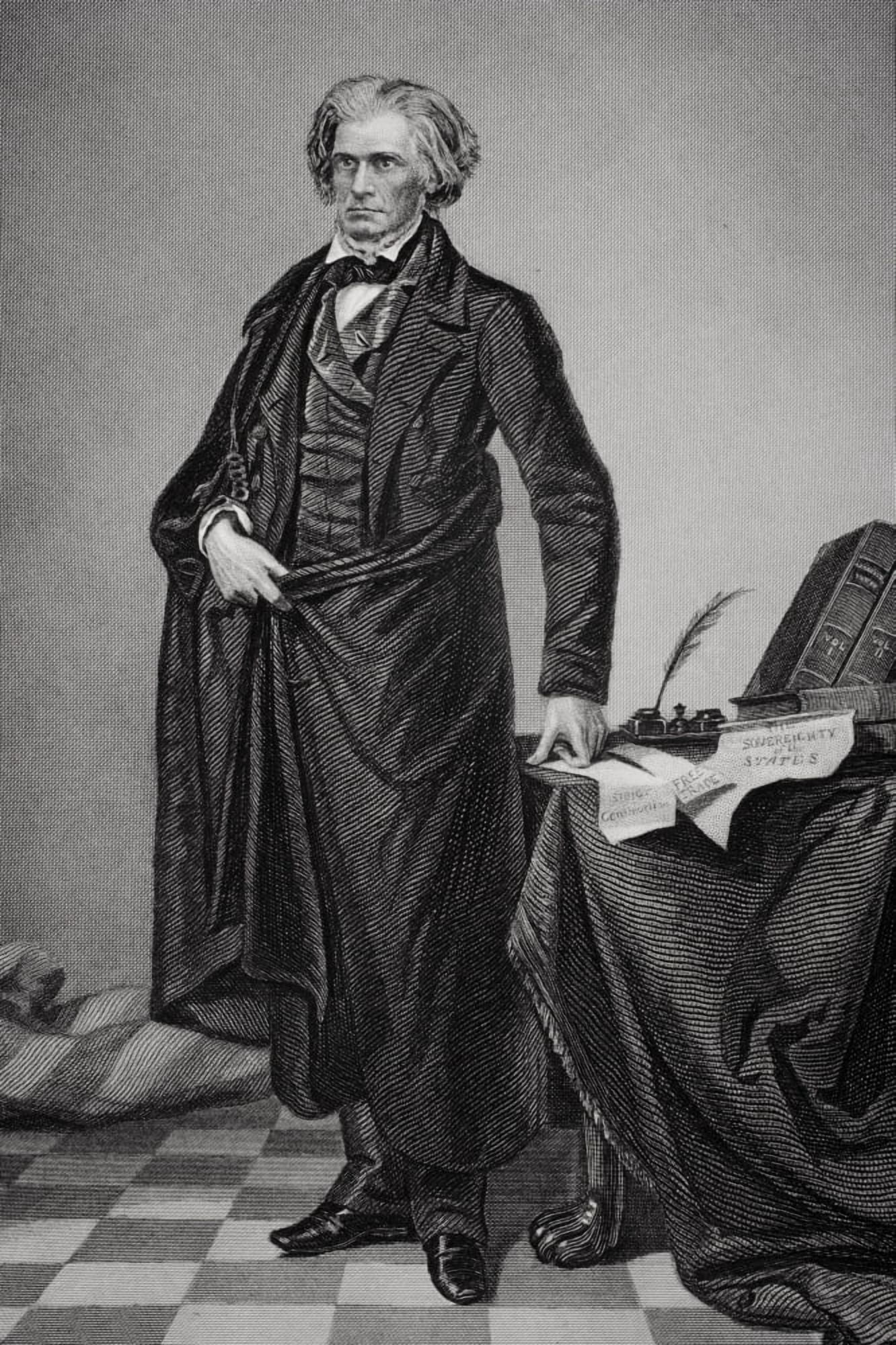 John Caldwell Calhoun 1782 To 1850 American Politician 7Th Vice President Under John Quincey Adams And Andrew Jackson From Painting By Alonzo Chappel Canvas Art - Ken Welsh Design Pics (22 x 34)