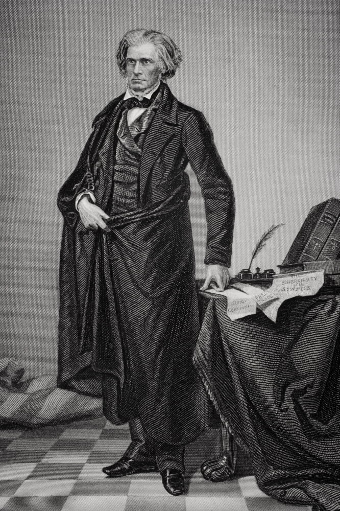 John Caldwell Calhoun 1782 To 1850 American Politician 7Th Vice President Under John Quincey Adams And Andrew Jackson From Painting By Alonzo Chappel Canvas Art - Ken Welsh Design Pics (11 x 17)