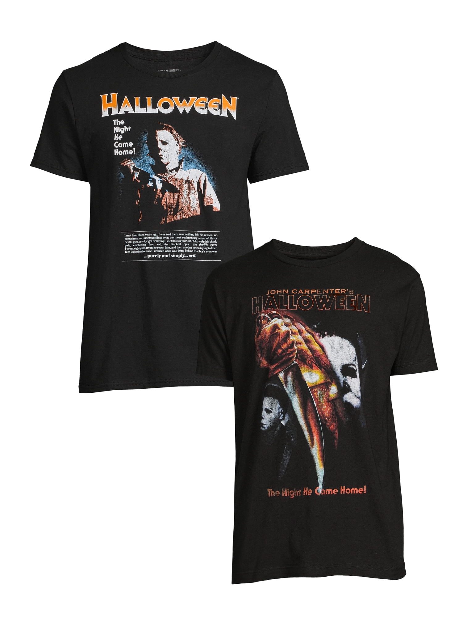 John Carpenter's Halloween Men's and Big Men's Graphic Tee Shirt, 2-Pack