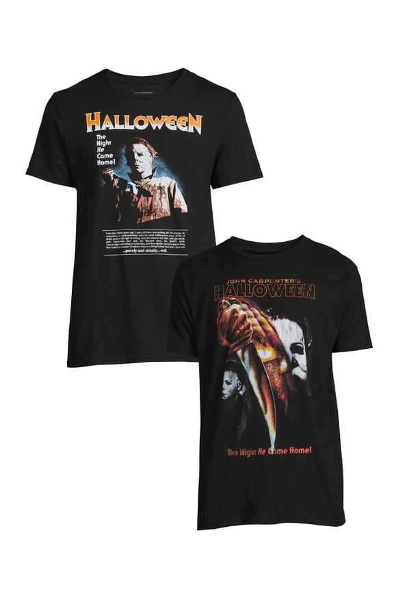 John Carpenter's Halloween Men's and Big Men's Graphic Tee Shirt, 2-Pack