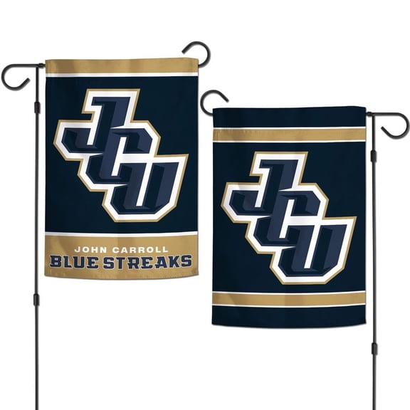 John Carroll Blue Streaks 12.5 x 18" Double Sided Yard and Garden College Banner Flag Is Printed in the USA