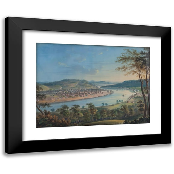 John Caspar Wild 14x11 Black Modern Framed Museum Art Print Titled - View of Cincinnati from Covington