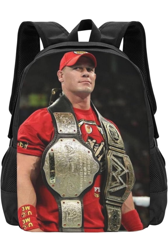 John Cena Backpack Casual Wrestling Backpack Large Capacity Laptop Backpack Green Backpack Wrestler Fans Birthday Gift