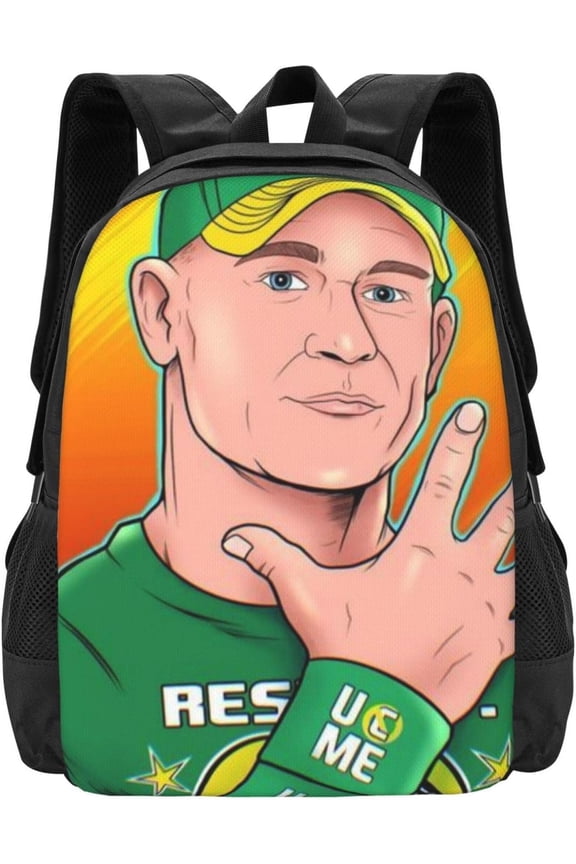 John Cena Backpack Casual Wrestling Backpack Large Capacity Laptop Backpack Green Backpack Wrestler Fans Birthday Gift