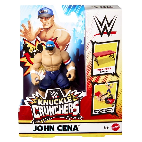 John Cena (Blue Hat & Red Table) - WWE Knuckle Crunchers 10 Mattel WWE Toy Wrestling Action Figure