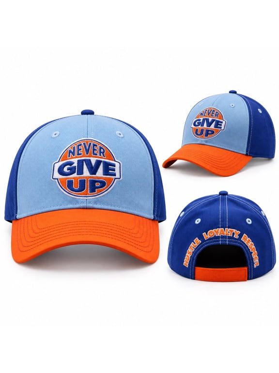 John Cena Blue Orange Never Give Up 20 Years Baseball Hat