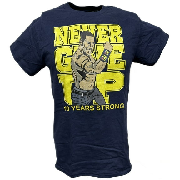 John Cena Blue Ten Years Strong Kids T-shirt Boys YM 10-12