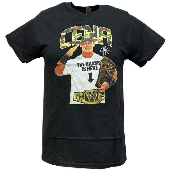 John Cena Camo Champ Is Here Mens Black T-shirt