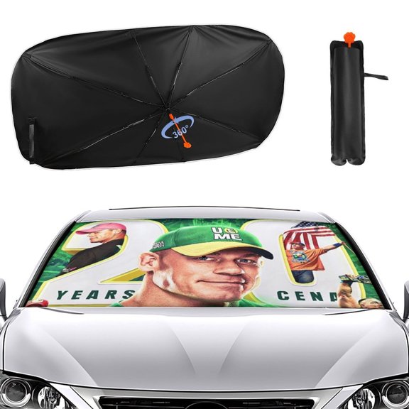 John Cena Car Umbrella Windshield Sun Shade, Windshield Cover Sunshade Blocks UV Rays, Sun Visor Protector, Automotive Interior Sun Protection Accessories