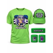 John Cena Cenation Respect Green Boys Kids Costume Hat T-shirt Wristbands YXL 18-20