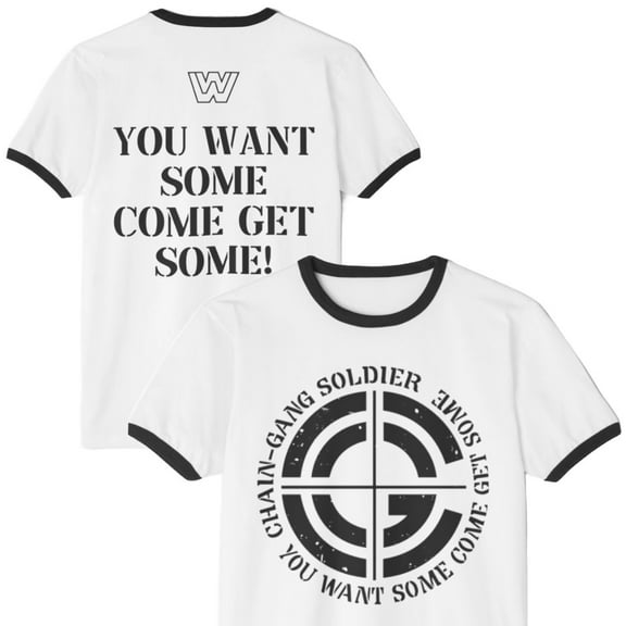 John Cena Come Get Some Chaingang Soldier White Ringer T-shirt
