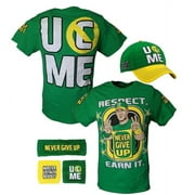 E.W.S. John Cena Earn The Day Mens Costume T-shirt Baseball Hat Headband Wristbands M