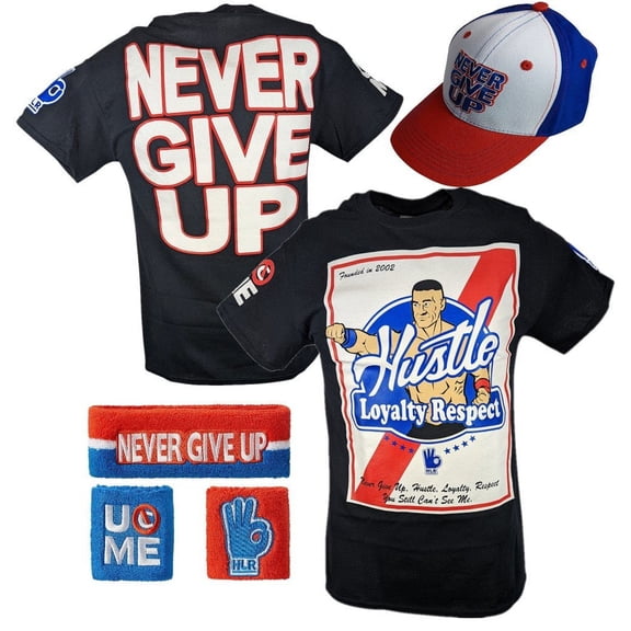 John Cena Founded in 2002 Mens Costume Hat T-shirt Wristbands Mens S