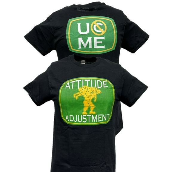 John Cena Green Logo Black T-Shirt Attitude Adjustment Mens 3XL