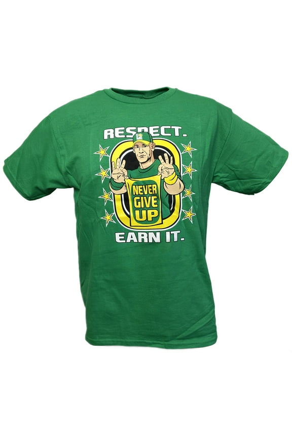 John Cena Green Yellow Earn The Day Boys Kids T-shirt YM 10-12