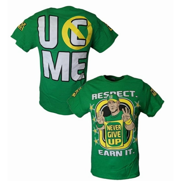 John Cena Green Yellow Earn The Day Mens T-shirt S