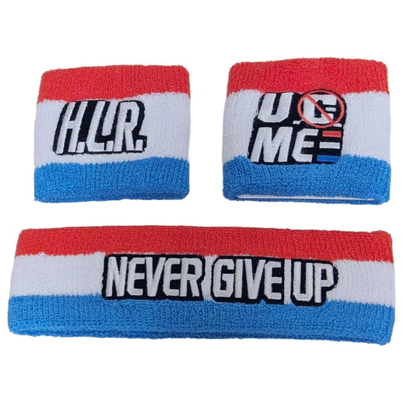 John Cena HLR Red White Blue Headband Wristband Set
