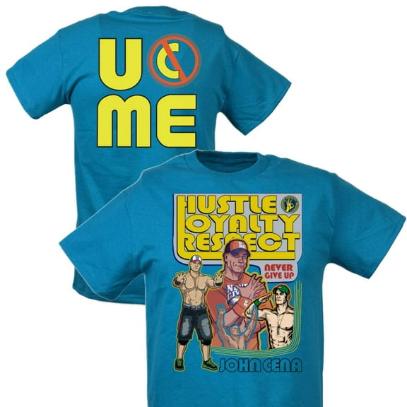 John Cena Hustle Loyalty Respect Blue Throwback Mens T-shirt