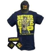 John Cena Kids Blue Ten Years Strong Costume Hat T-shirt Wristbands Boys YL