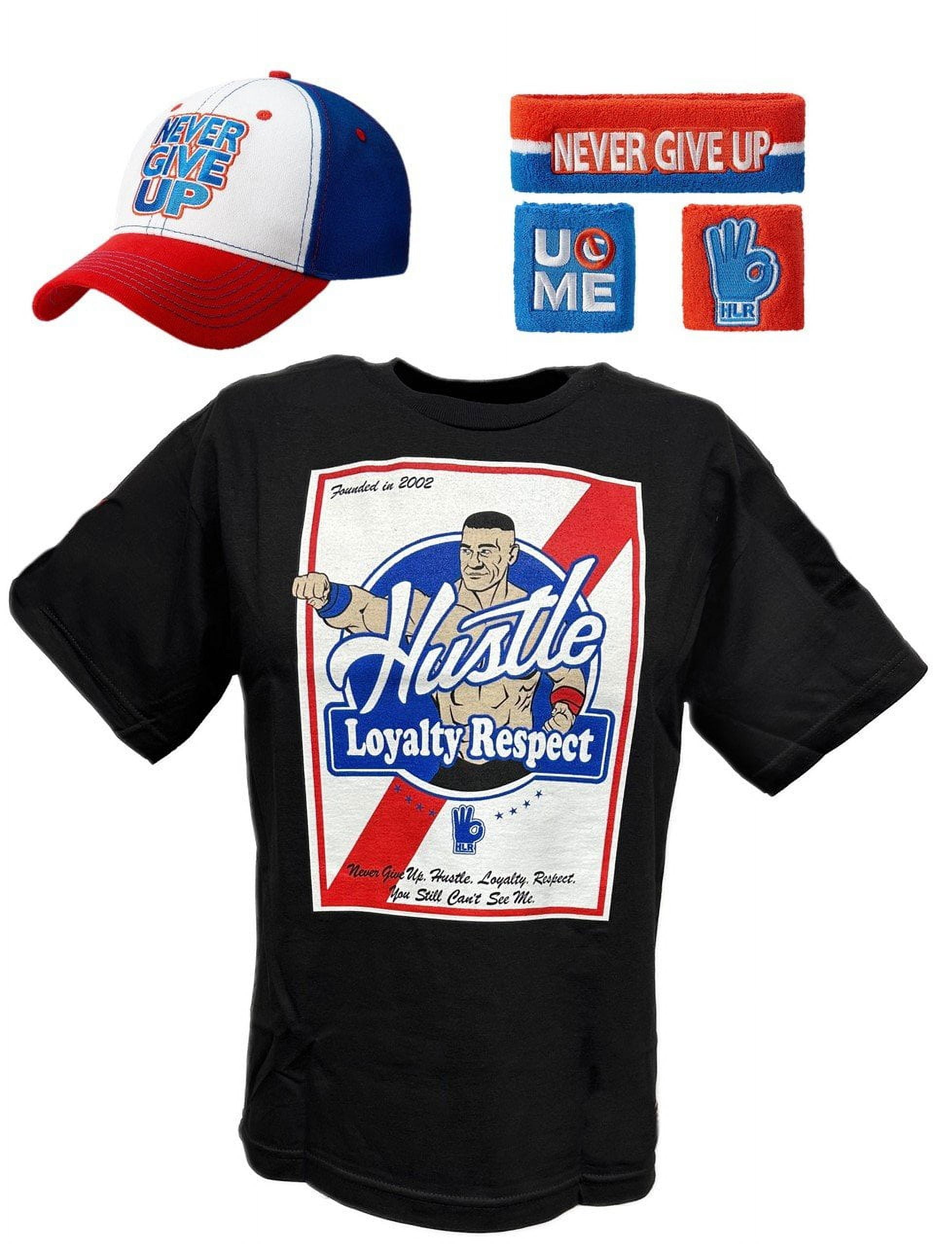 WWE John Cena Kids Costume Set - T-shirt, Hat, Wristbands, Headband ...
