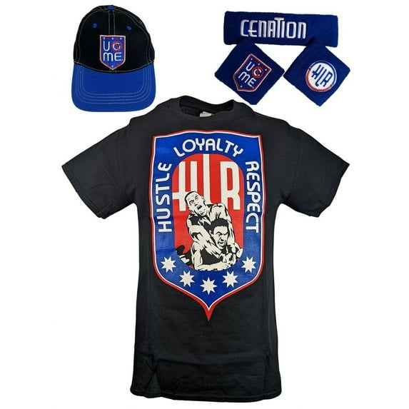 John Cena Kids HLR Boys Costume T-shirt Hat Wristbands YM 10-12