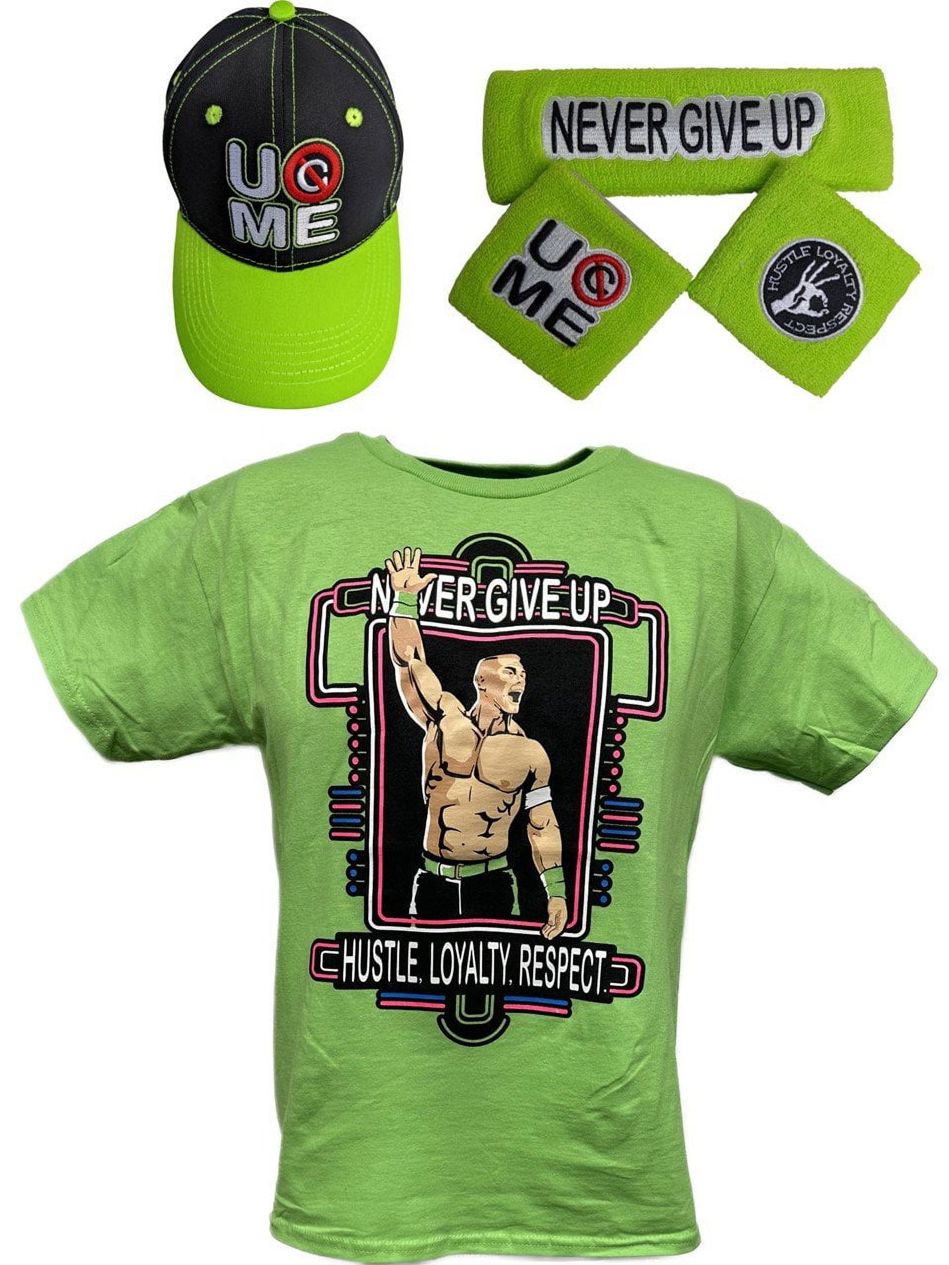 John Cena Kids Lime Green Neon Green Boys Costume Tshirt Hat
