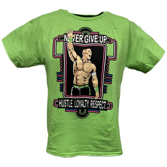 John Cena Kids Lime Green Neon Green Never Give Up Boys T-shirt YM 10-12