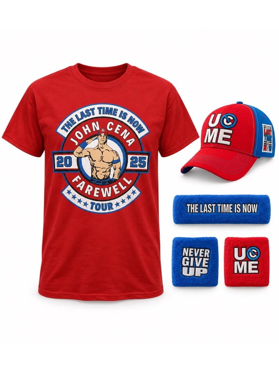 John Cena Last Time Is Now Farewell Tour Kids Youth Costume T-shirt Hat Wristbands