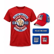 John Cena Last Time Is Now Farewell Tour Kids Youth Costume T-shirt Hat Wristbands