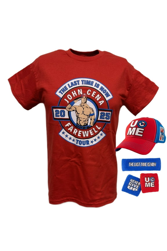 John Cena Last Time Is Now Farewell Tour Kids Youth Costume T-shirt Hat Wristbands