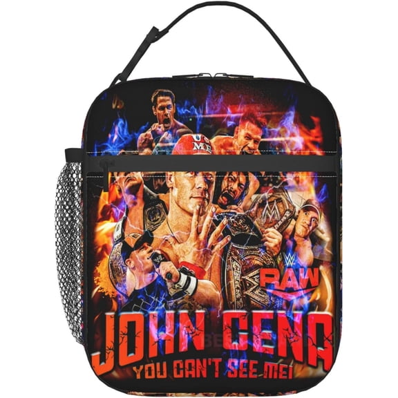 John Cena Lunch Bag Portable Insulated Lunch Box Large Capacity Tote Bag Zipper Net Pocket 10 L X 4 W X 8 H inches