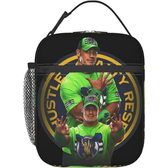 John Cena Lunch Bag Portable Insulated Lunch Box Large Capacity Tote Bag Zipper Net Pocket 10 L X 4 W X 8 H inches