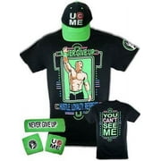 John Cena Mens Neon Green Costume Hat T-shirt Wristbands XL