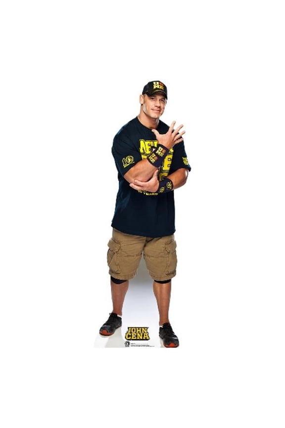 John Cena Navy and Gold Shirt On - WWE