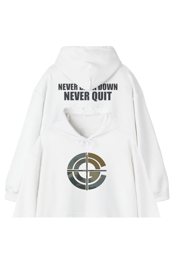 John Cena Never Back Down Never Quit White Pullover Hoody Sweatshirt