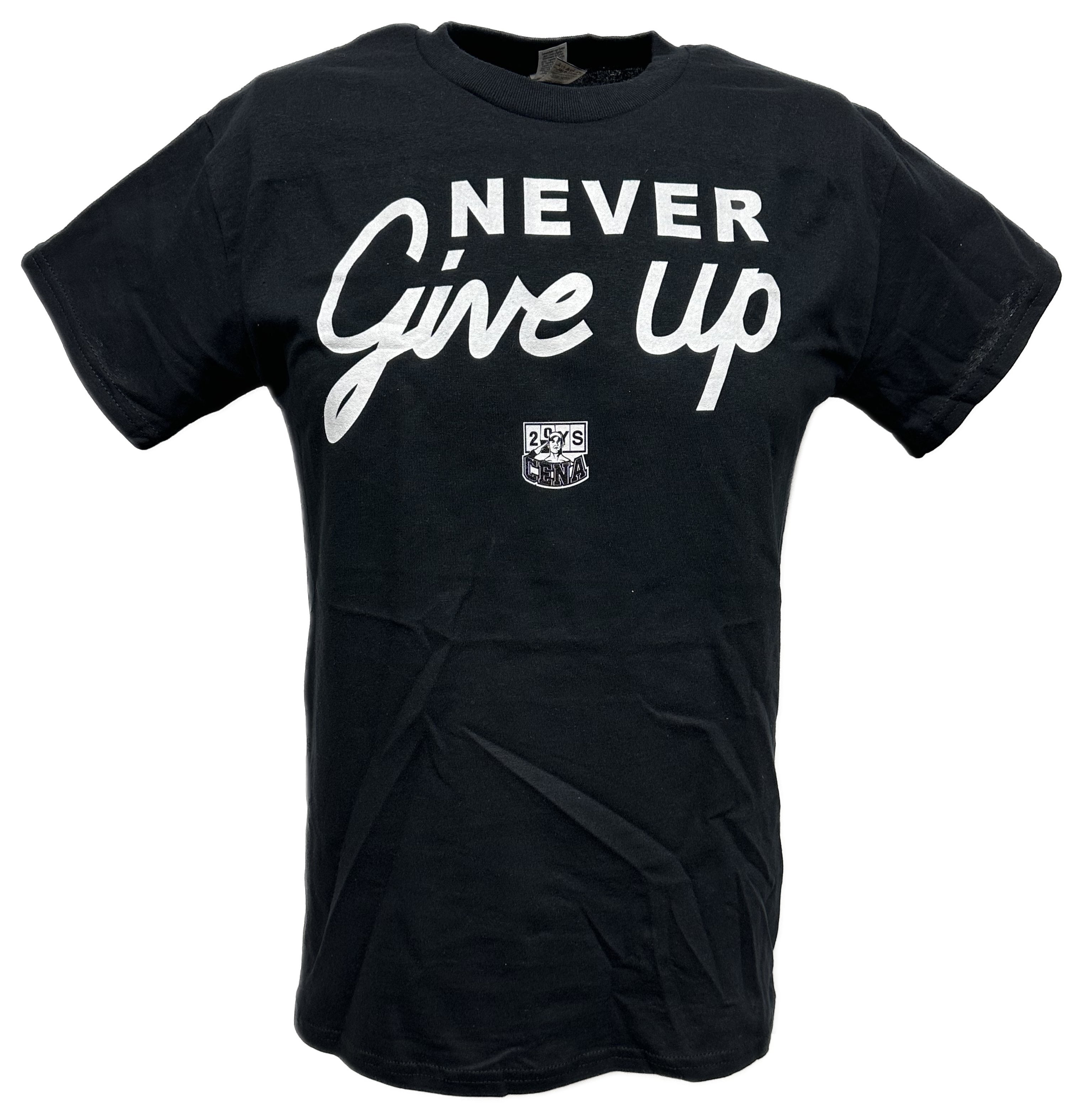 John Cena Never Give Up White Logo T-shirt - Walmart.com