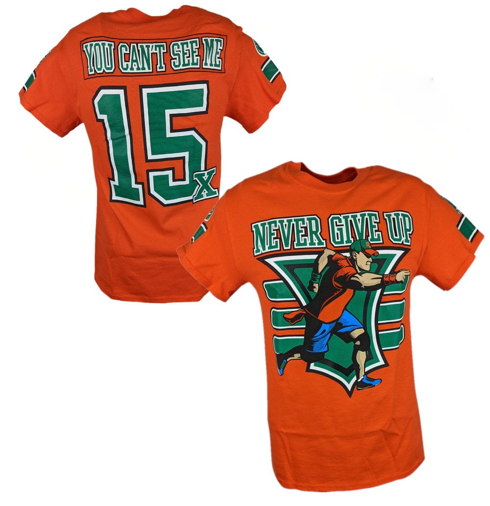 John Cena Orange 15x Never Give Up Mens T-shirt XL - Walmart.com