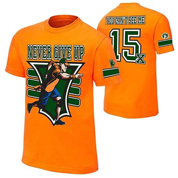 John Cena Orange 15x Never Give Up Mens T-shirt XL 