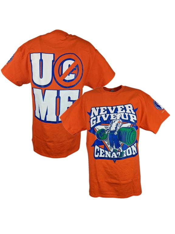 John Cena Orange Never Give Up Mens T-Shirt 5XL