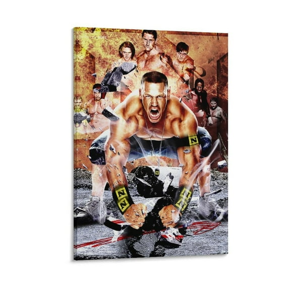 John Cena Poster, Canvas Wall Hanging Art Painting, Artwork Print for Home Decor Bedroom Living Room Dorm, Frame